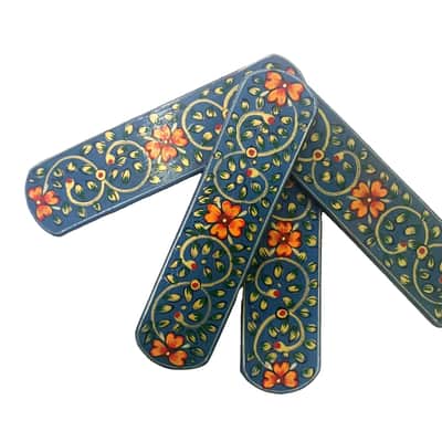 Sheesham Wood Khartal Professional Hand Paint Musical Instrument image 4