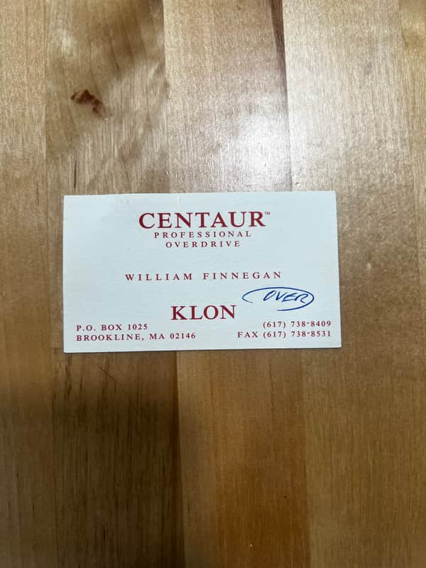 Klon Centaur Professional Overdrive Bill Finnegan Business card image 1
