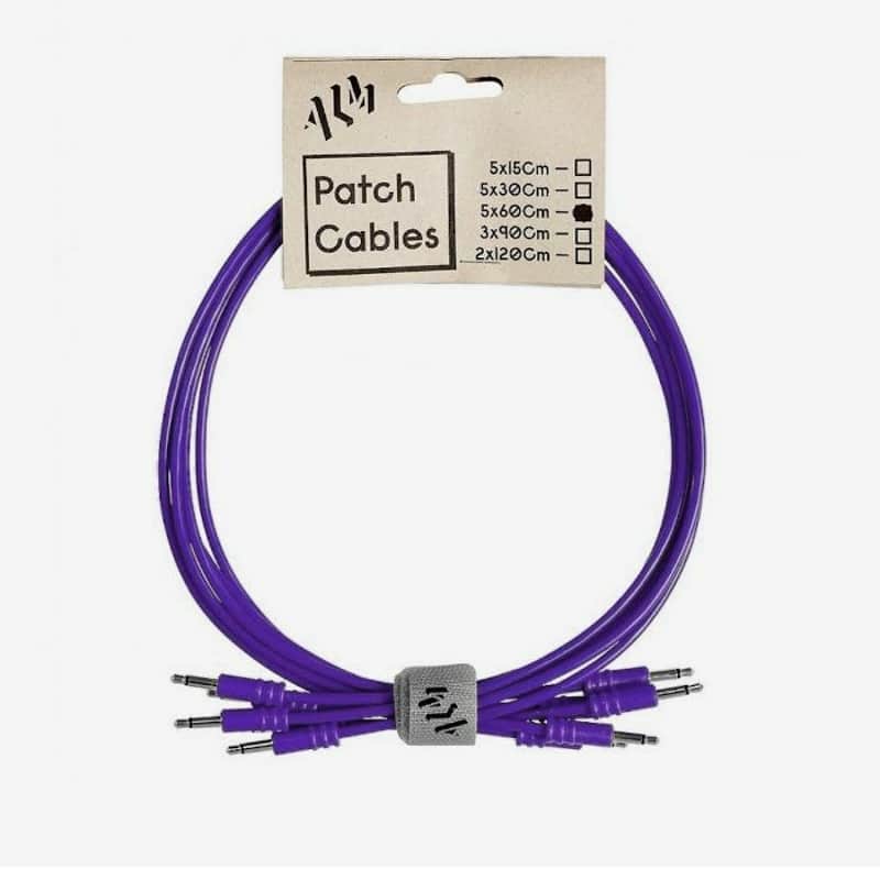 ALM Custom 3.5mm Male Mono Patch Cables (60cm, purple, pack of 5) image 1
