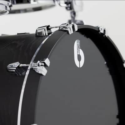 British Drum Company Raven 12x8 / 16x15 / 22x14" 3pc Birch / Ash Shell Pack, Black Ash Satin, B-Stock image 4