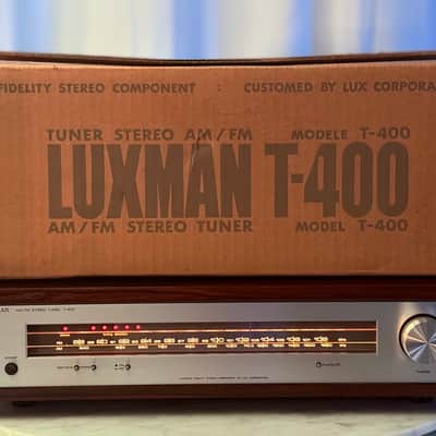 🎶✨ Luxman T-400 AM/FM Stereo Tuner — Original Factory Box, U.S. 120V, Wood Cabinet, Cleaned & Tested image 3