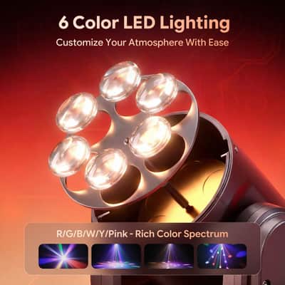 Mini Moving Head Light,30W Compact Led DJ Stage Lights with Beam,GOBO Projection,Remote Control Sound Active & DMX512 Control, Moving Head Wash for Wedding DJ Party Stage Lighting image 3