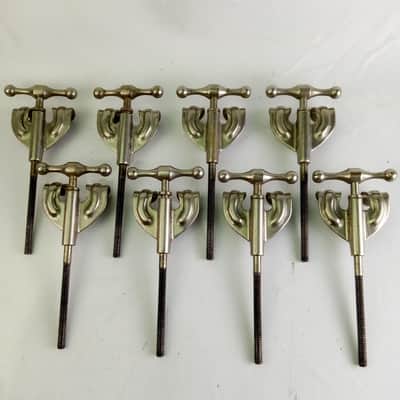 Slingerland 8x Radio King Bass Drum Tension T-Rods+Claws Nickel 4.25"Vintage 50s image 1