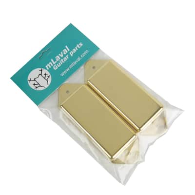 A Pair of P-90 p90 Dog-ear Pickup Replacement Covers, Gold-Plated, Undrilled