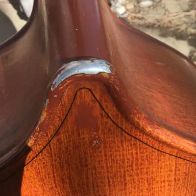 Alcoa ALUMINUM upright bass 1930s Faux wood finish image 16