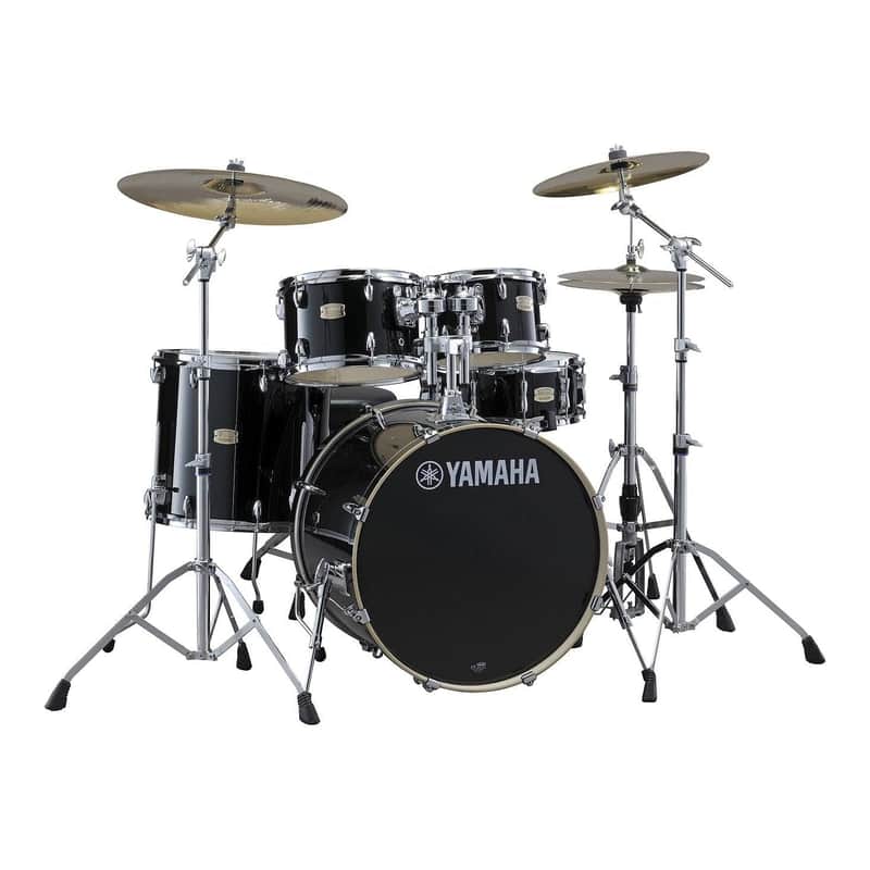 Yamaha Stage Custom Birch 5pc Drum Set w/20BD & 680 Hardware Raven Black image 1