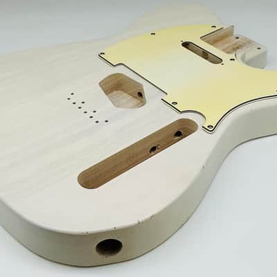 4lbs 5oz BloomDoom Nitro Lacquer Aged Relic White Blonde T-Style Vintage Guitar Body image 5