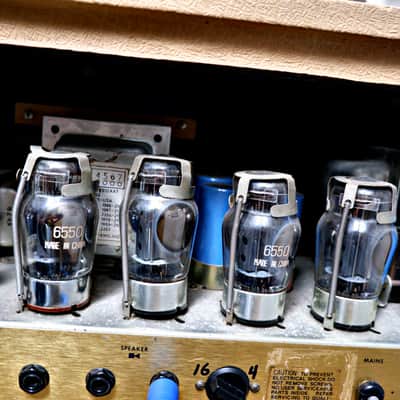 Vintage Marshall JMP 2203 MKII Master Lead 100-watt Amp Head w/ Matching 4x12 Speaker Cab - Fawn Tolex image 5