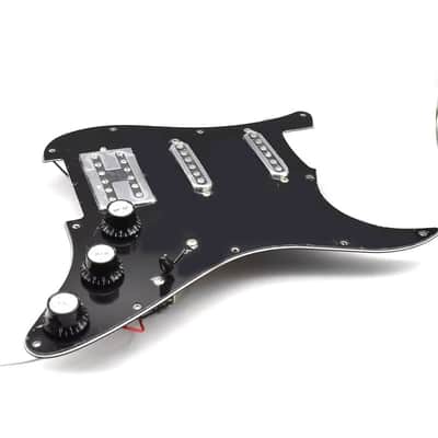 Black HSS Guitar Stratocaster Strat Style Loaded Prewired Pickguard image 2