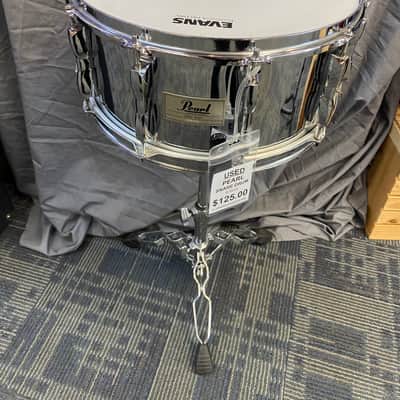 Pearl 6.5x14 Steel Shell Snare Drum w/ Stand image 1