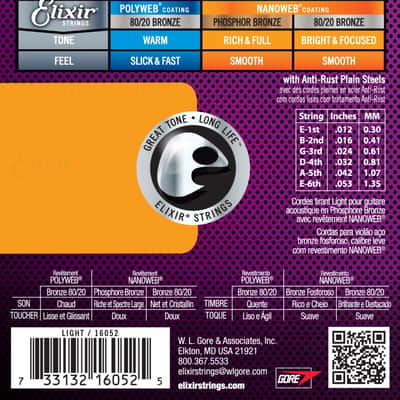 Elixir Phosphor Bronze Nanoweb 12-53 image 2