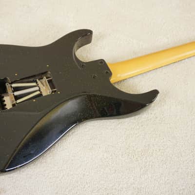 Moon Katze HSH Superstrat 1980s Black Gold Sparkle PGM MIJ image 13