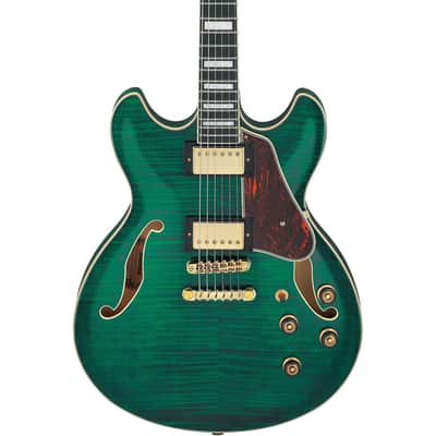 Ibanez AS93FM Artcore Expressionist Semi-Hollow Guitar - Transparent Moss Green image 1