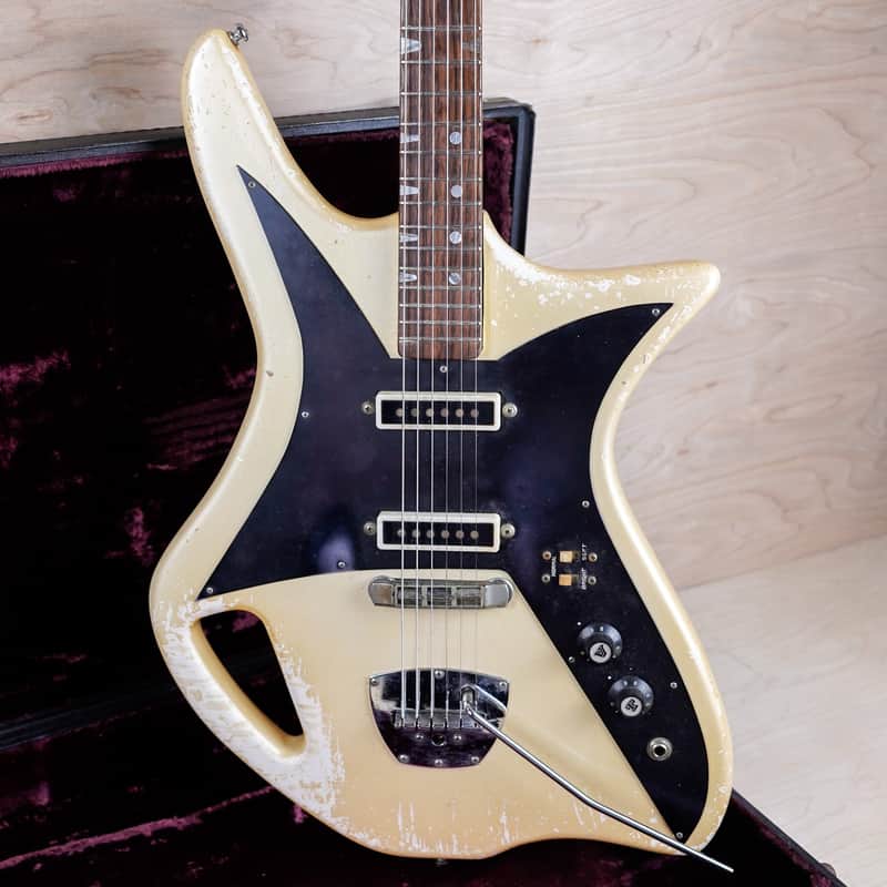 Guyatone LG-160T Telstar 1966 Aged Pearl White Made in Japan MIJ w/ Hard Case image 1