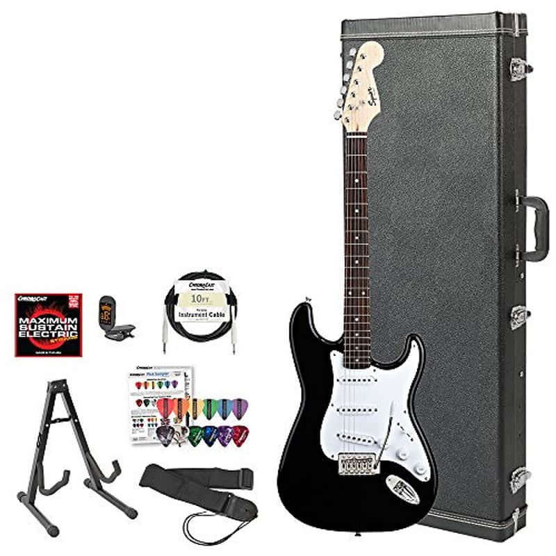 Squier Bullet by Fender (031-0001-506) Black Strat with Picks