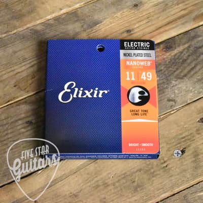 Elixir 12102 Nanoweb Coated Nickel Plated Electric Guitar Strings Medium 11-49 image 2