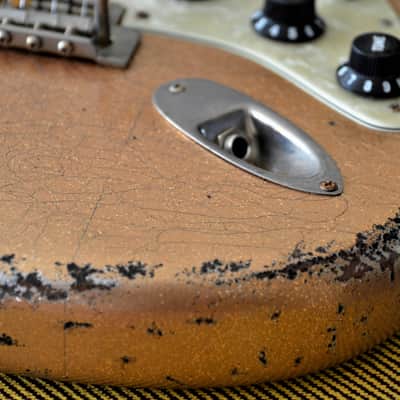 American Fender Stratocaster Custom 2012 Faded Tangerine Sparkle image 23