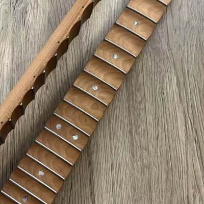 Roasted Maple Wood Strat Style Guitar Strat Style Neck, 22 Frets Scalloped Fingerboard Fretboard image 1