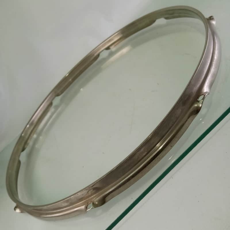Ludwig 16"BRASS Floor Tom Drum Batter Rim/Hoop 8Lug Triple-Flange Nickel NOB 50s image 1