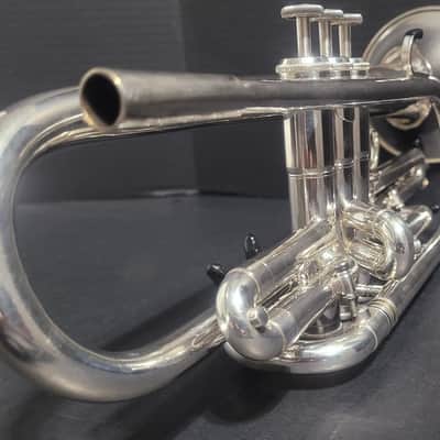 KANSTUL CUSTOM CLASS 3 VALVE SOPRANO G BUGLE , Mouthpiece & Case - Silver plated image 14