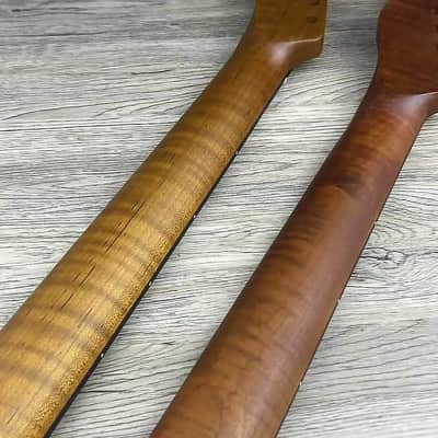 Roasted Tiger Maple Guitar Tele Style Neck, Rosewood Fingerboard 22 Frets image 7