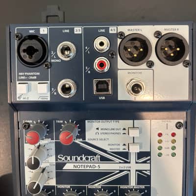 Soundcraft Notepad-5 5-Channel Analog Mixer 2010s - Blue image 5