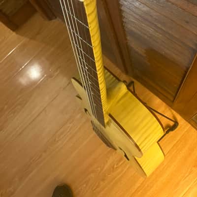 Sears Brand Archtop Jazz Guitar 1960 - Off-white with painted Zebra stripe image 6