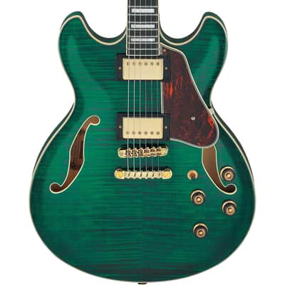 Ibanez AS93FM Artcore Expressionist Transparent Moss Green image 1