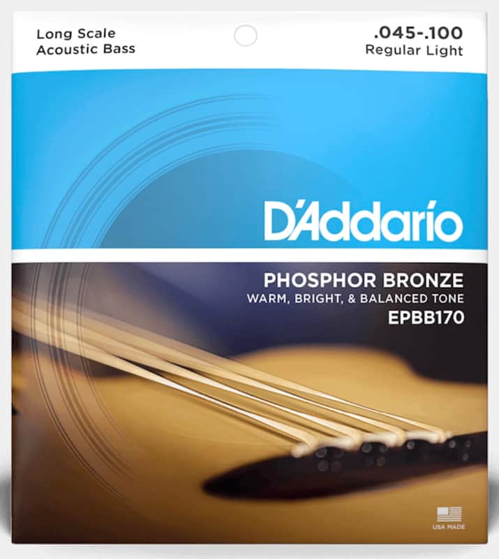 D'addario EPBB170 Regular Light Long Scale Acoustic Bass Strings image 1