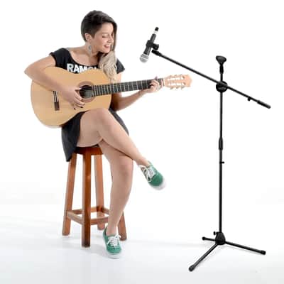 MR DJ MS-300 Universal Adjustable Tripod Microphone Stands Adjustable Boom Stage with Mic Holder Clips image 6