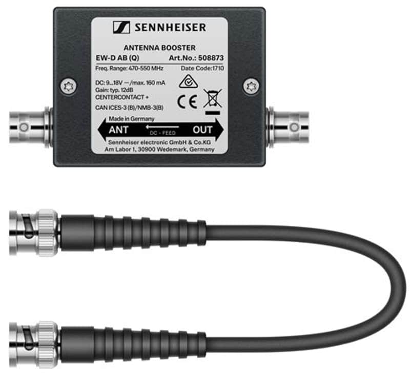 Sennheiser EW-D AB R Inline Antenna Booster 10 dB Gain 520-608 MHz image 1