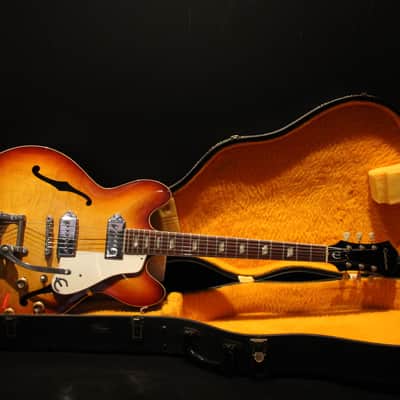 1966 Epiphone Casino 230TD Bigsby in sunburst with original Gibson case image 4