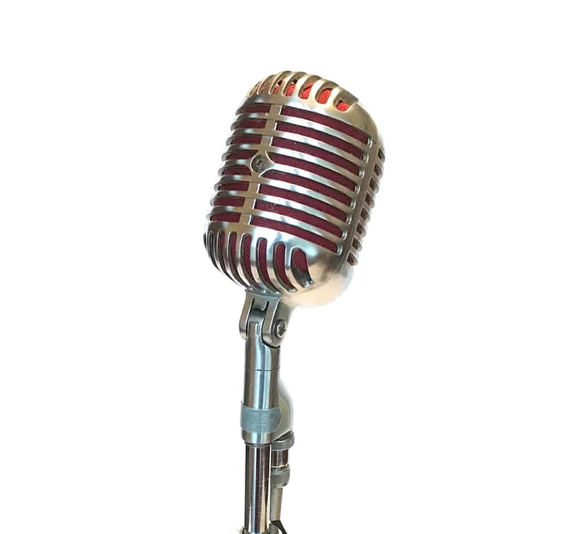 Rare Vintage 1940’s Shure Model 55C "Fat Boy” Unidyne Microphone with Atlas Stand -  “Elvis Mic” image 1
