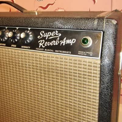 1965 Fender Super Reverb 2-Channel 40-Watt 4x10" Guitar Combo - Black Panel image 2
