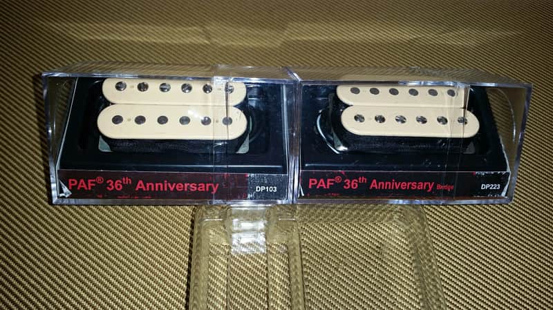 DiMarzio DP223 PAF Bridge and DP103 Neck Humbucker 36th Anniversary Pickup Set. Standard Spacing, Do image 1