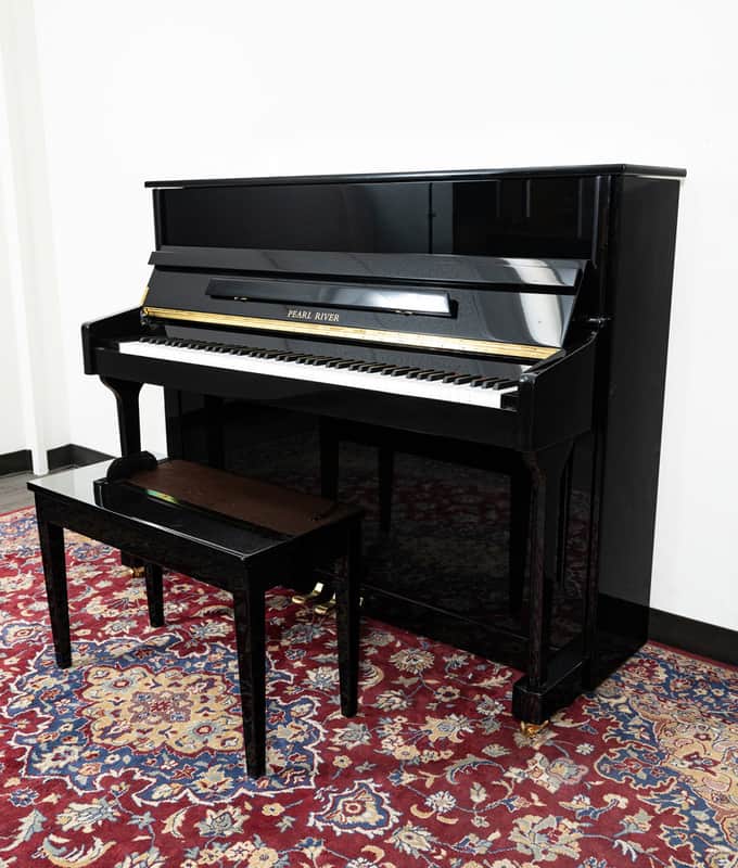 Pearl River EU118 Upright Piano | Polished Ebony | SN: 2784185 | Used image 1