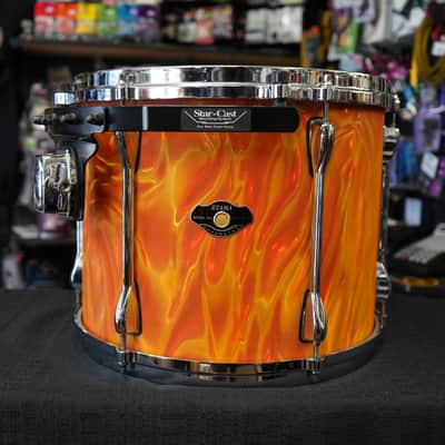 Tama Superstar Series 14" Birch/Basswood Tom w/ DieCast Hoops - Orange Satin Flame | 11x14" image 1