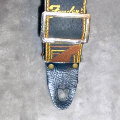 Vintage 1970s Fender Monogramed  Fender Logo Guitar Strap Leather Ends Double Rivets Metal Buckle and Ring The Real Deal Very Cool image 5