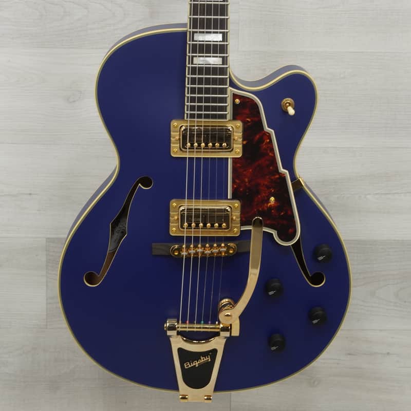 D'angelico Deluxe 175 Semi-hollowbody Electric Guitar - Matte Blue image 1
