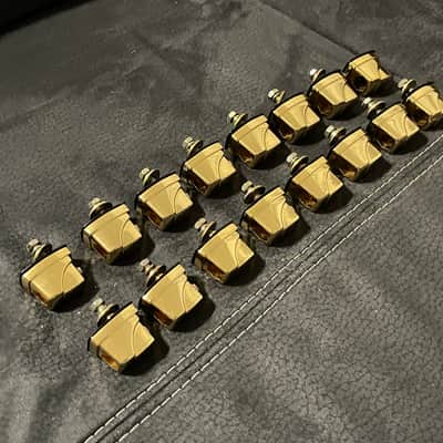 Yamaha Maple custom gold lugs lot of 16 pin down gold lugs image 2