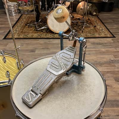 VINTAGE Slingerland Yellow Satin Flame Drum Set & Hollywood Ace 14" Snare Drum - 20/13/16/14SN image 6