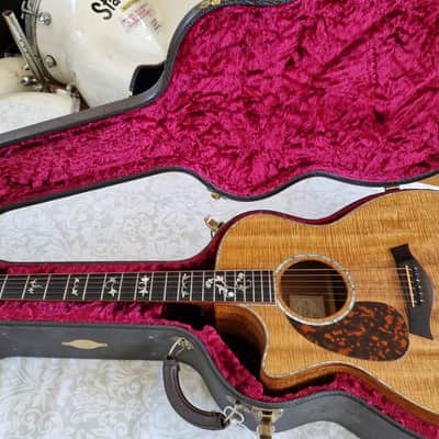 Taylor Custom Shop Grand Auditorium Presentation Series AAAAA Flame Hawaiian KOA Lefty Acoustic Guitar image 1