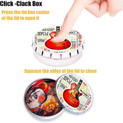 Guitar Picks 24 Pack Thin, Medium, Heavy & Extra Heavy Picks with Tin Box,Variety Pack Artistic Celluloid Guitar Pick for Bass Electric Guitar Acoustic Guitar Lovers Gift (Mix-4) image 3