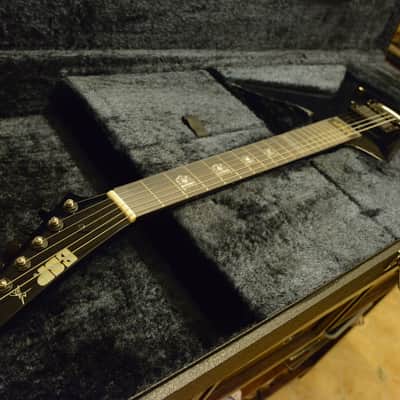 ESP Custom Shop EX In Flames Jesper Stromblad Signature Reverse Headstock MX Black Guitar image 3