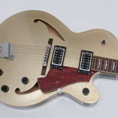 Italia Torino Semi Hollow guitar in Silver Sparkle Made in Korea w/ Original Gigbag image 3