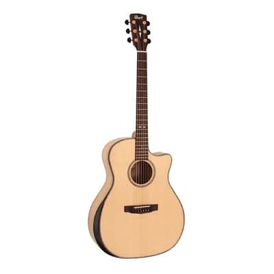 Cort GAMYBEVELNAT Grand Regal Myrtlewood Bevel Cut Mahogany Neck 6-String Acoustic-Electric Guitar image 3