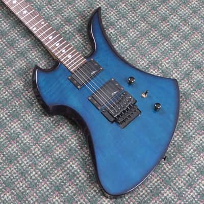 1994 B.C. Rich N.J. Series Mockingbird Blue Flame! w/BC Rich hardshell case image 1