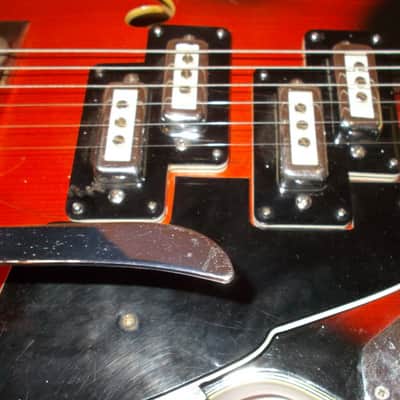1966 Kimberly Teisco E-335T Cherry Burst *Split Rail Pickups* image 8