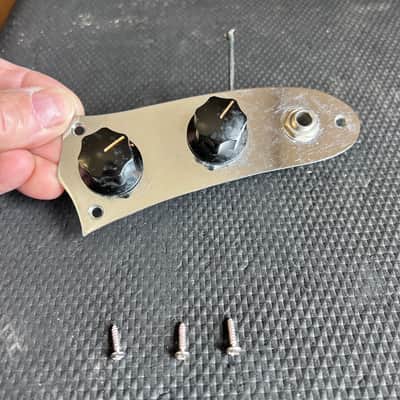 1960-'70's Fender Mustang Duo-Sonic Control Plate-Pots-Knobs-Input Jack-Screws image 2