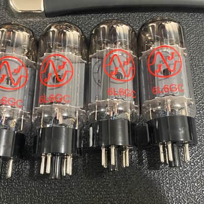 JJ Electronic EL34 Power Tube Apex Matched Quad 2010s - Clear Glass / Black Base image 1